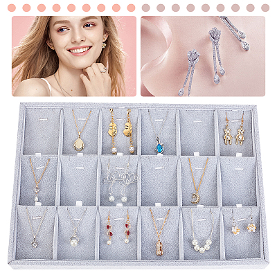 1Pc 18-Slot Velvet Pendant Necklace Displays PDIS-PH0001-05-1