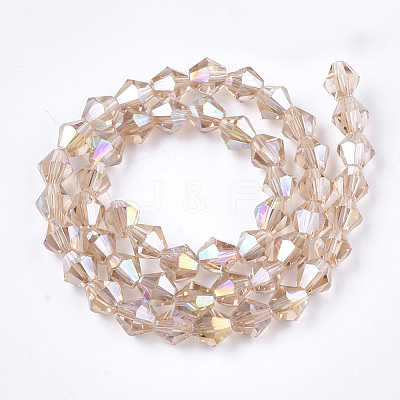 Electroplate Glass Beads Strands X-EGLA-Q118-6mm-B10-1