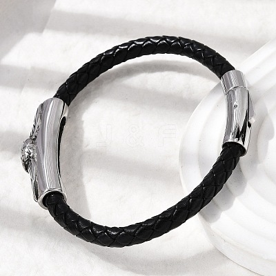 Braided Microfiber Leather Cord Bracelets BJEW-A092-01C-AS-1