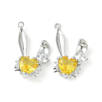 Brass Micro Pave Cubic Zirconia Pendants KK-L208-05P-04-1