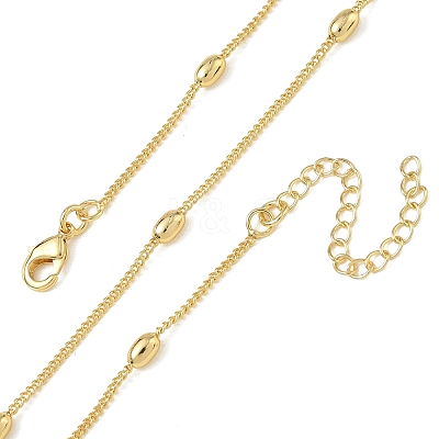 Brass Oval Twisted Chain Necklaces for Women KK-CBA2293-14G-1