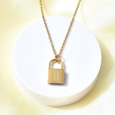304 Stainless Steel Rolo Chain Pendant Necklaces NJEW-S444-01G-21-1