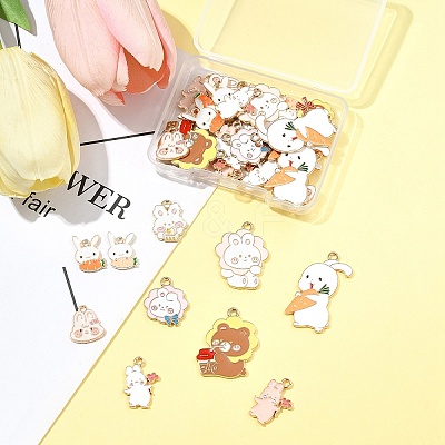 40Pcs Alloy Enamel Pendants ENAM-FS0002-40-1