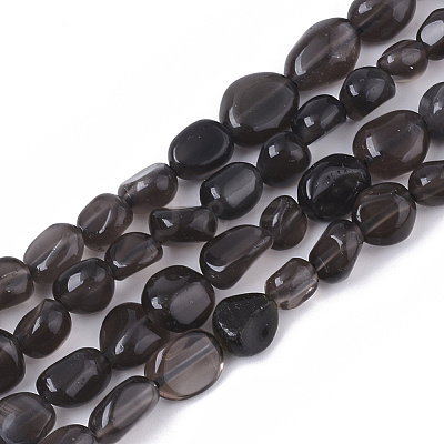 Natural Obsidian Beads Strands G-S363-038A-1