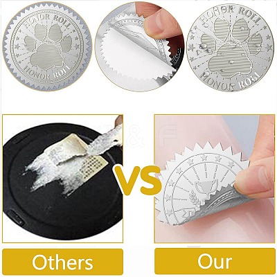 34 Sheets Silver Foil Embossed PET Picture Sticker DIY-WH0528-009-1