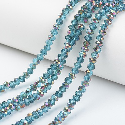 Electroplate Transparent Glass Beads Strands EGLA-A034-T2mm-R09-1