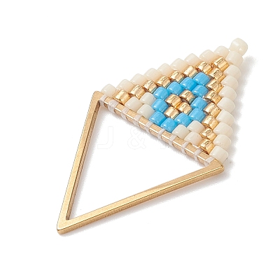 MIYUKI Glass Seed Beaded Rhombus Pendants PALLOY-MZ01127-1