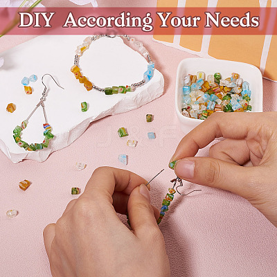 5Bags 5 Colors Glass Chip Beads GLAA-TA0002-40-1