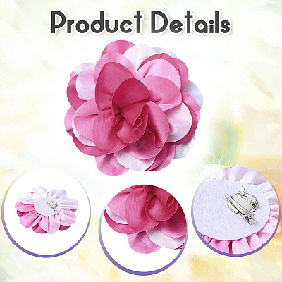 Multi Petal Flower Cloth Brooches JEWB-CN0001-14B-1