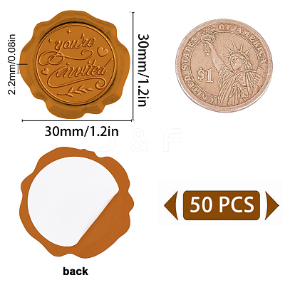 Adhesive Wax Seal Stickers DIY-CP0008-18S-1