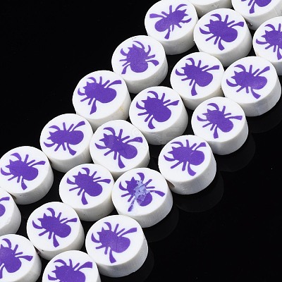 Handmade Polymer Clay Bead Strands X-CLAY-S096-037-1