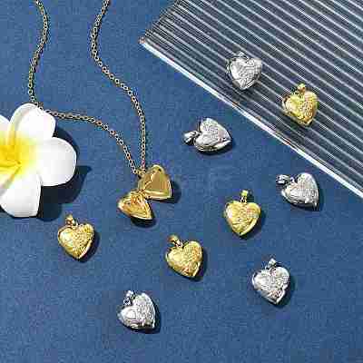 10Pcs 2 Colors Rack Plating Brass Locket Pendants KK-FS0001-89-1