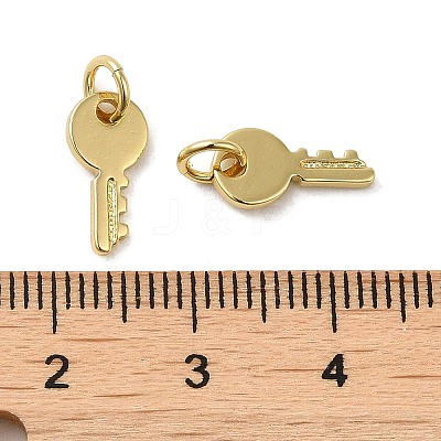 Rack Plating Brass Cubic Zirconia Charms KK-Q795-07G-1