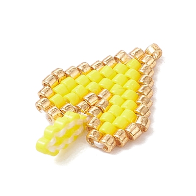 2Pcs 2 Styles Glass Seed Beaded Pendants PALLOY-MZ00883-02-1