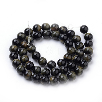 Natural Tiger Eye Beads Strands G-S259-22-10mm-1
