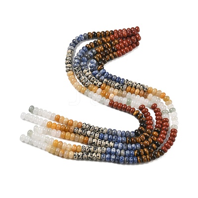 Natural Red Jasper & Tiger Eye & Blue Spot Jasper & Dalmatian Jasper & Topaz Jade & Tianshan Cui Quartzite Beads Strands GG-CBA9281-A08-5x8mm-1