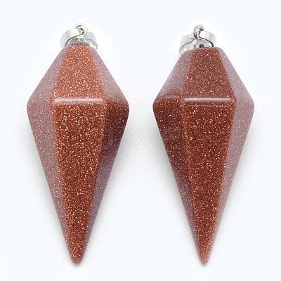 Synthetic Goldstone Pointed Pendants KK-E757-F-01P-1