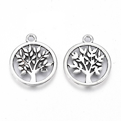 Tibetan Style Alloy Pendants X-TIBE-S323-022AS-RS-1