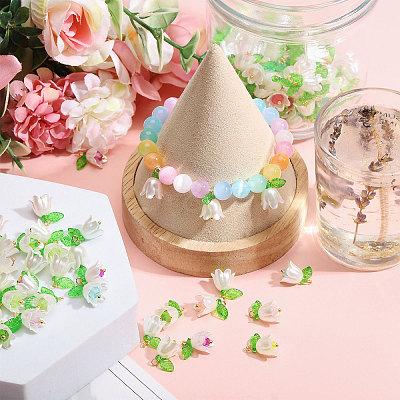 240Pcs 8 Colors ABS Plastic Imitation Pearl Pendants PALLOY-CA00026-1
