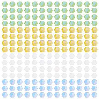 4 Strands 4 Colors AB Color Plated Opaque Glass Beads Strands GLAA-TADJ0001-20C-1