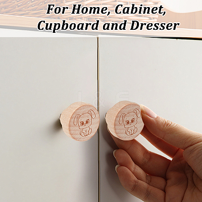 24Pcs 12 Styles Chinese Zodiac Wooden Drawer Knobs WOOD-OC0004-02-1