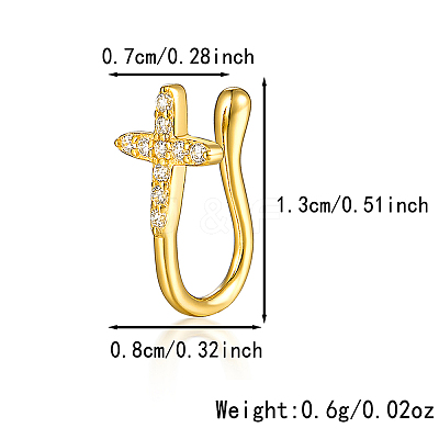 S925 Silver Heart Crown Cross Moon Nose Clip Fashion Jewelry VW3837-11-1