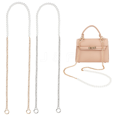 2Pcs 2 Colors Resin Imitation Pearl Crossbody Purse Straps FIND-WR0009-53-1