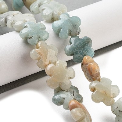 Natural Flower Amazonite Beads Strands G-F769-F01-01-1
