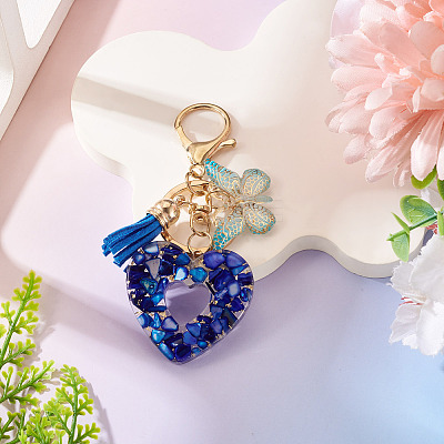 Heart with Butterfly Resin Keychains KEYC-TADJ0001-01E-1