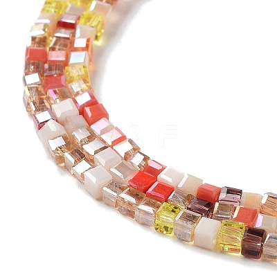 Gradient Color Electroplate Glass Bead Strands GLAA-E042-05-B01-1