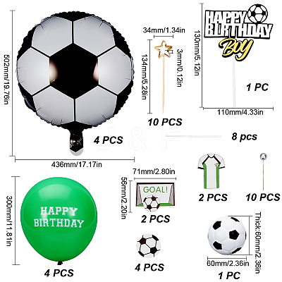 Football Paper Cake Toppers AJEW-SC0002-75-1