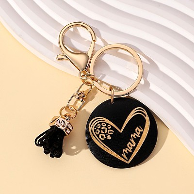 Wood Tassel Pendant Keychain PW-WGB64D8-04-1