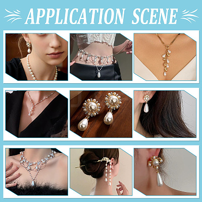 64Pcs 16 Styles ABS Plastic Imitation Pearl Pendants FIND-PH0027-70-1