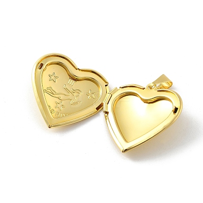 Brass Locket Pendants KK-C092-25G-02-1