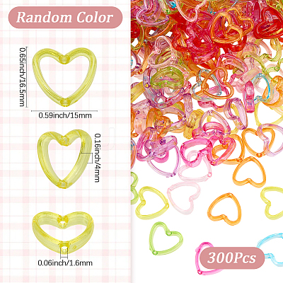 300Pcs Transparent Acrylic Bead Frames TACR-SP0001-31-1