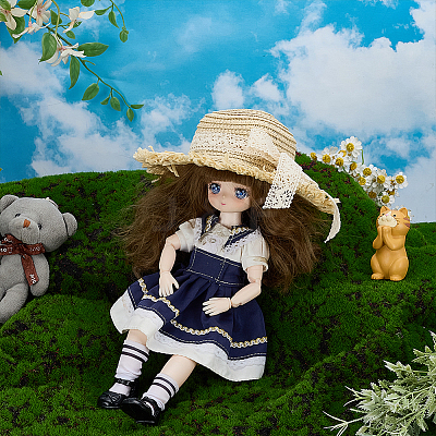 Straw Hat for Dolls DOLL-WH0002-42A-1