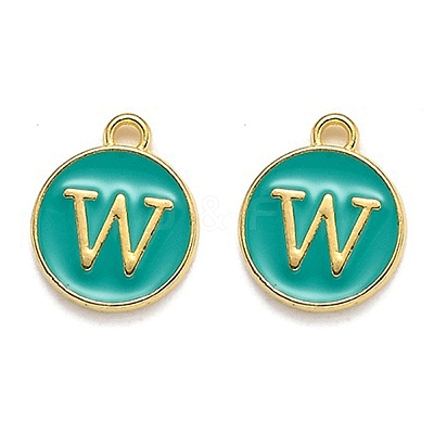 Golden Plated Alloy Enamel Charms LS-ENAM-Q437-15W-1