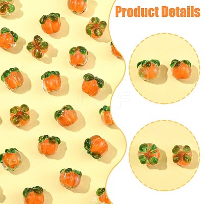 36Pcs Autumn Theme Handmade Lampwork Beads LAMP-FS0001-70-1