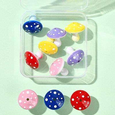10Pcs 5 Colors Opaque Acrylic Beads MACR-FS0002-44-1
