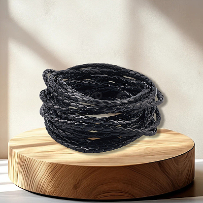 5M Braided Round PU Leather Jewelry Cord OCOR-GF0004-96A-01-1