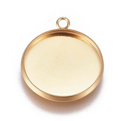 Ion Plating(IP) 304 Stainless Steel Pendant Cabochon Settings X1-STAS-G127-13-16mm-G-1