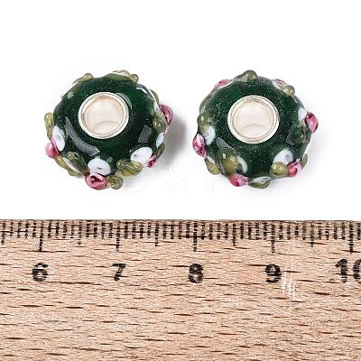 Handmade Lampwork & Brass Core European Beads LAMP-N044-07S-01-1