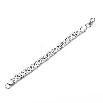 Non-Tarnish 201 Stainless Steel Byzantine Chain Bracelets BJEW-S057-76-1