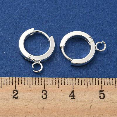 201 Stainless Steel Huggie Hoop Earrings Findings STAS-A167-01J-S-1
