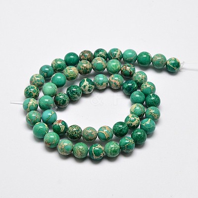 Natural Imperial Jasper Beads Strands G-I122-8mm-05-1