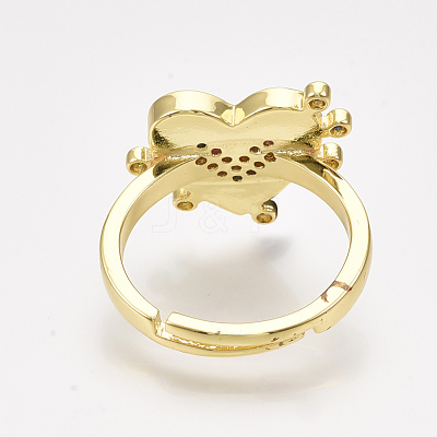 Adjustable Brass Micro Pave Cubic Zirconia Finger Rings RJEW-S044-062A-1