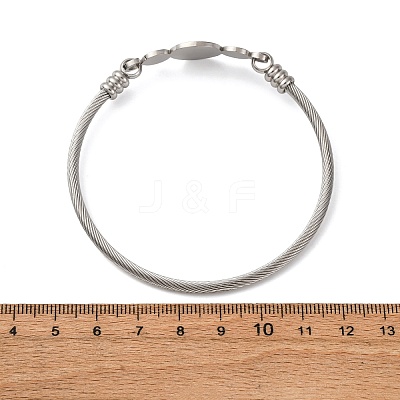 Religion 304 Stainless Steel Bangles for Women BJEW-K280-01P-1