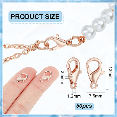 5 Bags Brass Lobster Claw Clasps FIND-BC0005-20RG-1