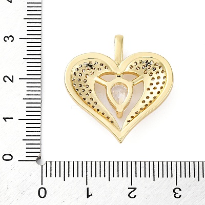 Brass Micro Pave Cubic Zirconia Pendants X-KK-S510-32G-02-1