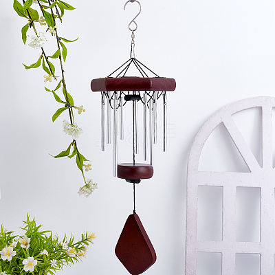 DIY Wood & Aluminium Round Tube Wind Chime Making Kits DIY-PH0023-72B-1